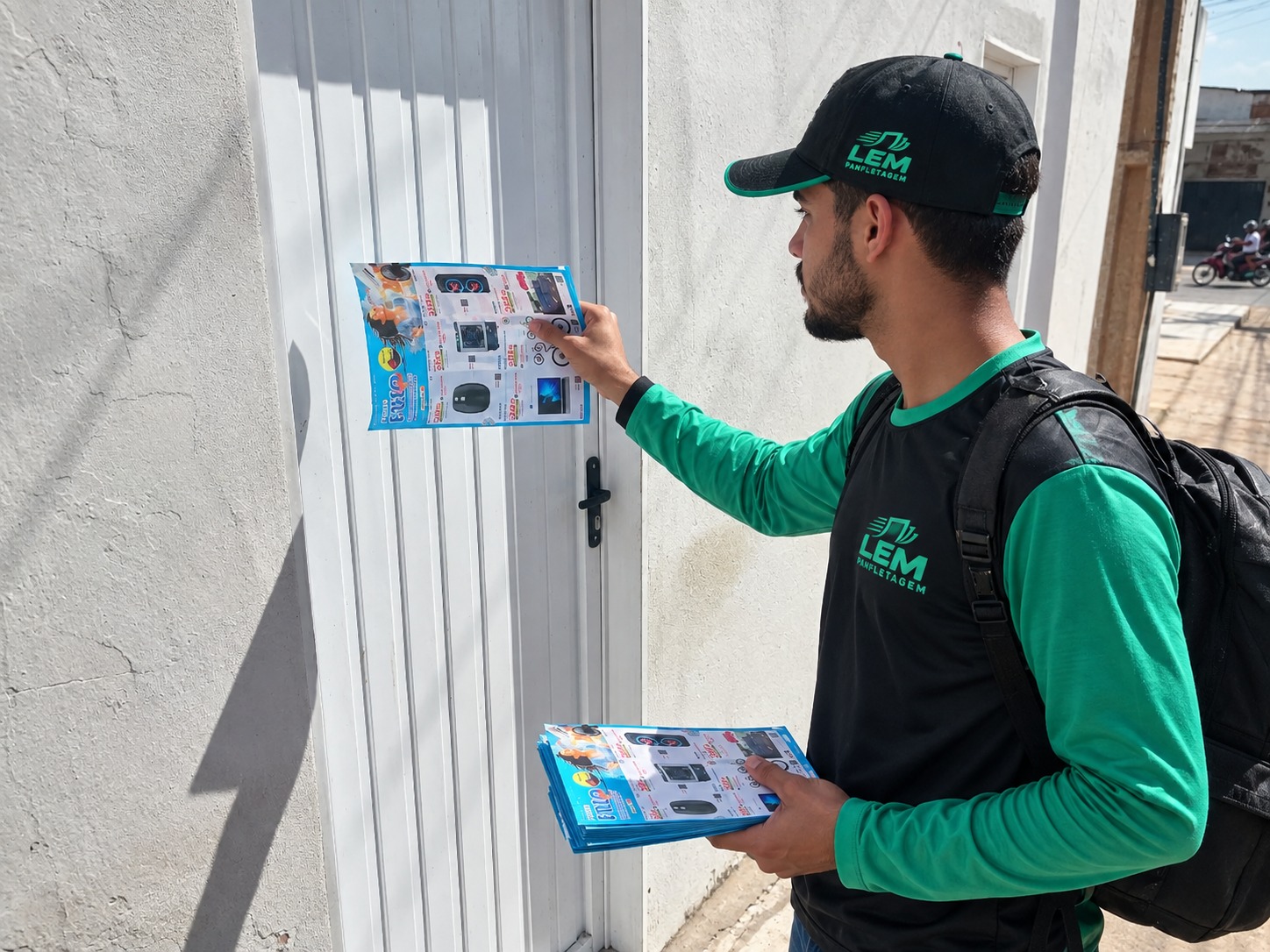 Distribuição de panfletos em residência